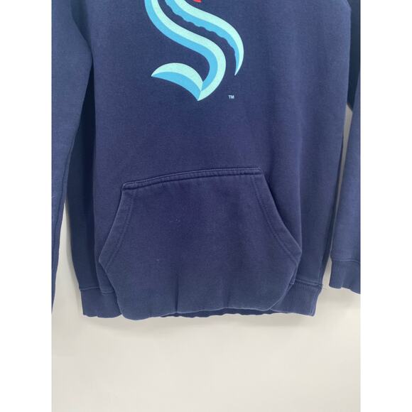 Outerstuff Seattle Kraken Navy Blue Kids Hoodie Sweatshirt Large 14-16 - Picture 5 of 7